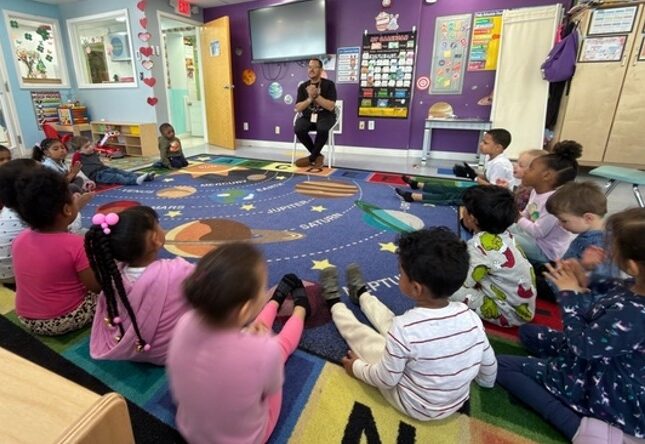Large group activities like "Circle Time" build a sense of community among classmates