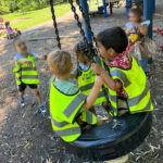 At the playground in Brookline MA - We're at TOP TOTS Learning Center!